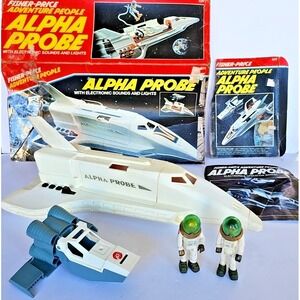 1979 Fisher Price‎ Alpha Probe Space Ship with Shuttle & Astronauts WORKS 1667